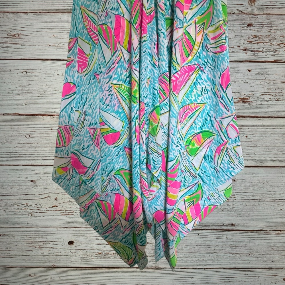 Lilly Pulitzer RARE Rylan Silk Maxi Dress In You Gotta Regatta Multi Sz M - Picture 5 of 13